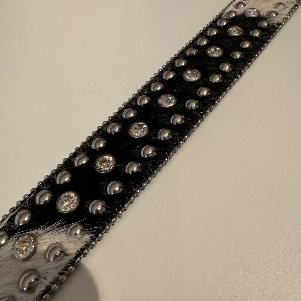 Bejeweled rhinestone studded pony hip belt XL Noona belt bling leather - Picture 4 of 10